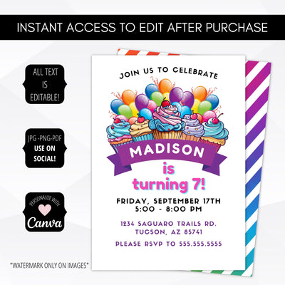balloon birthday party invite