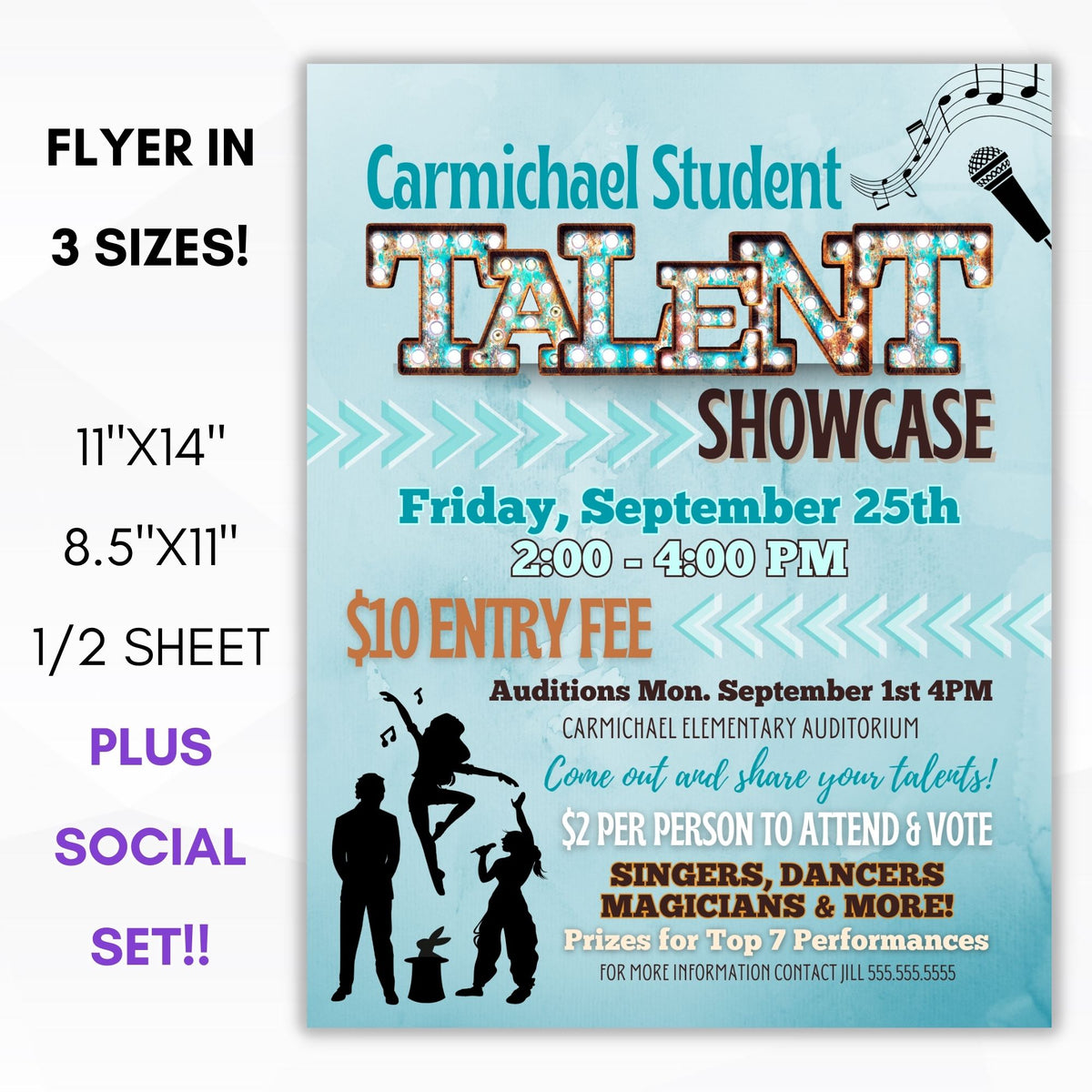 Talent Show Flyer Template Bundle - Simple Desert Designs