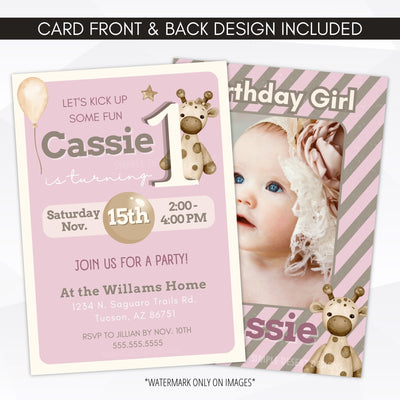 first birthday invite for girls