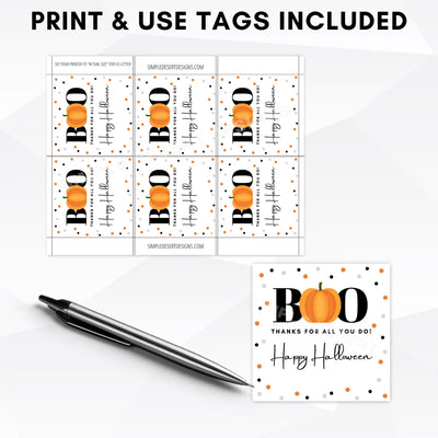 boo gift tags for halloween