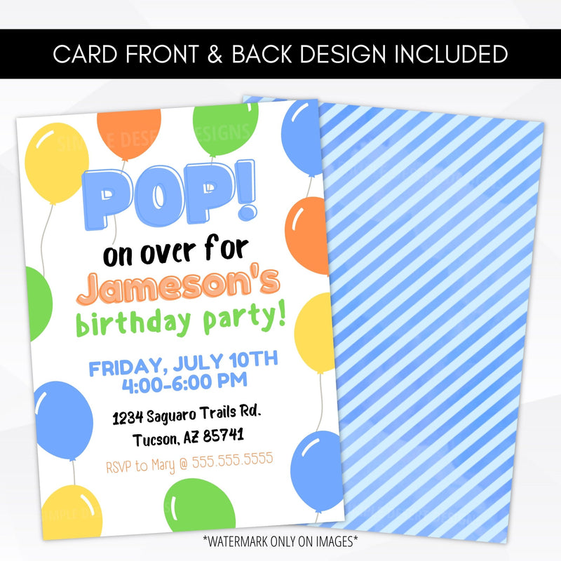 balloon birthday party invite