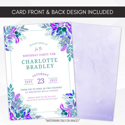 artistic party invitations