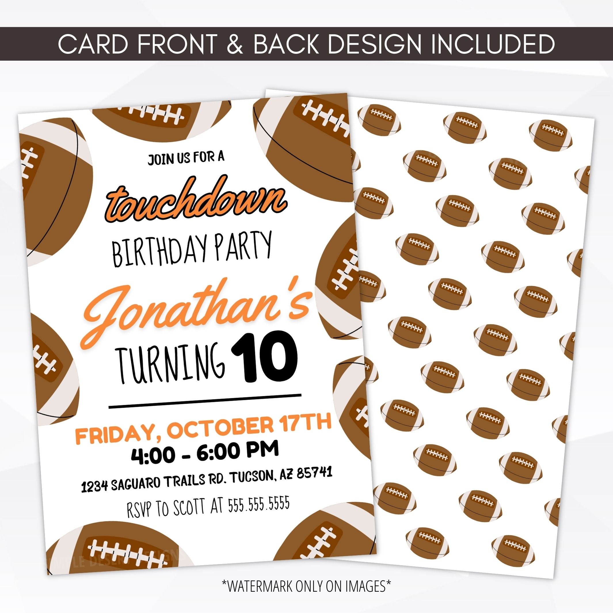 football birthday party invitation template