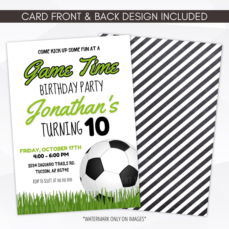 soccer birthday party invitation