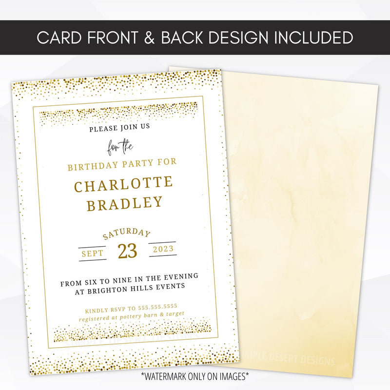 elegant birthday party invites