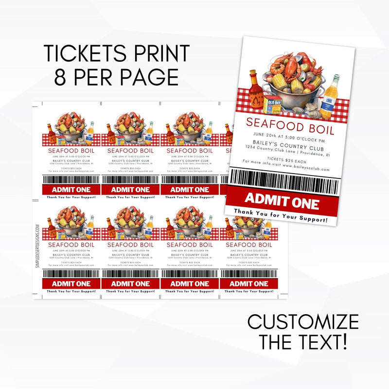 seafood boil ticket templates