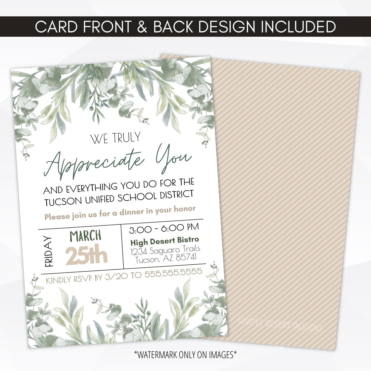 Botanical Staff Appreciation Invitation - Simple Desert Designs