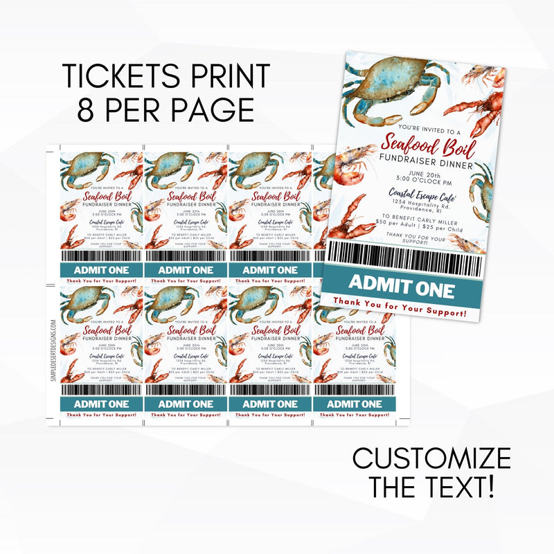 seafood boil ticket templates