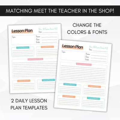 lesson planner printable