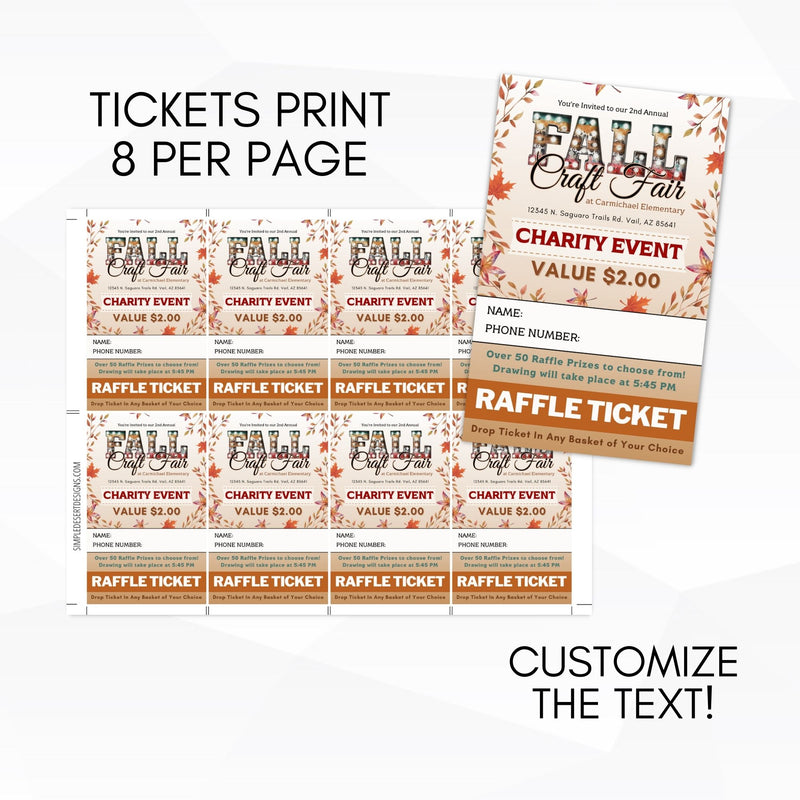 fall raffle tickets