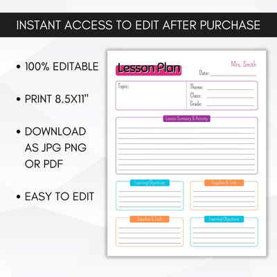 printable lesson plan templates