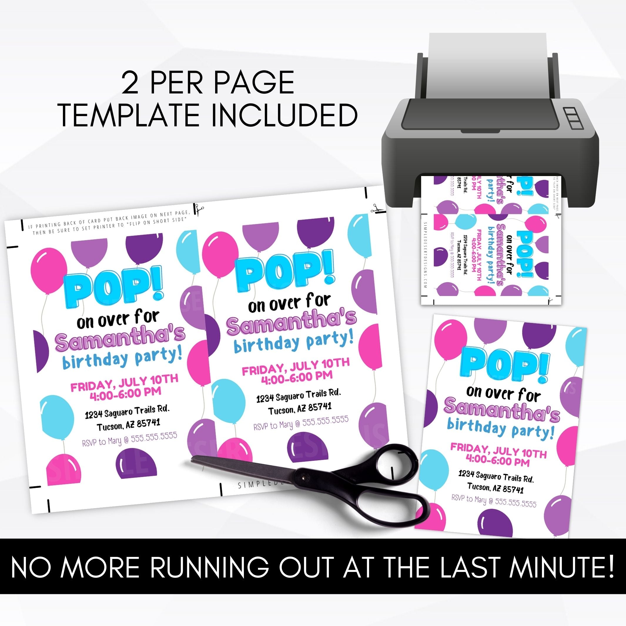 pop on over party invite