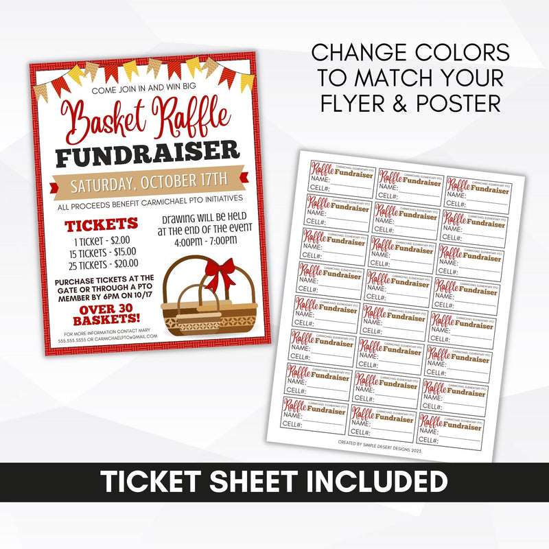 Basket Raffle Flyer Set – Simple Desert Designs