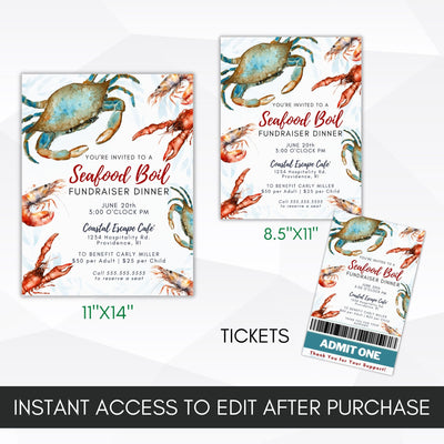 seafood dinner fundraiser flyer