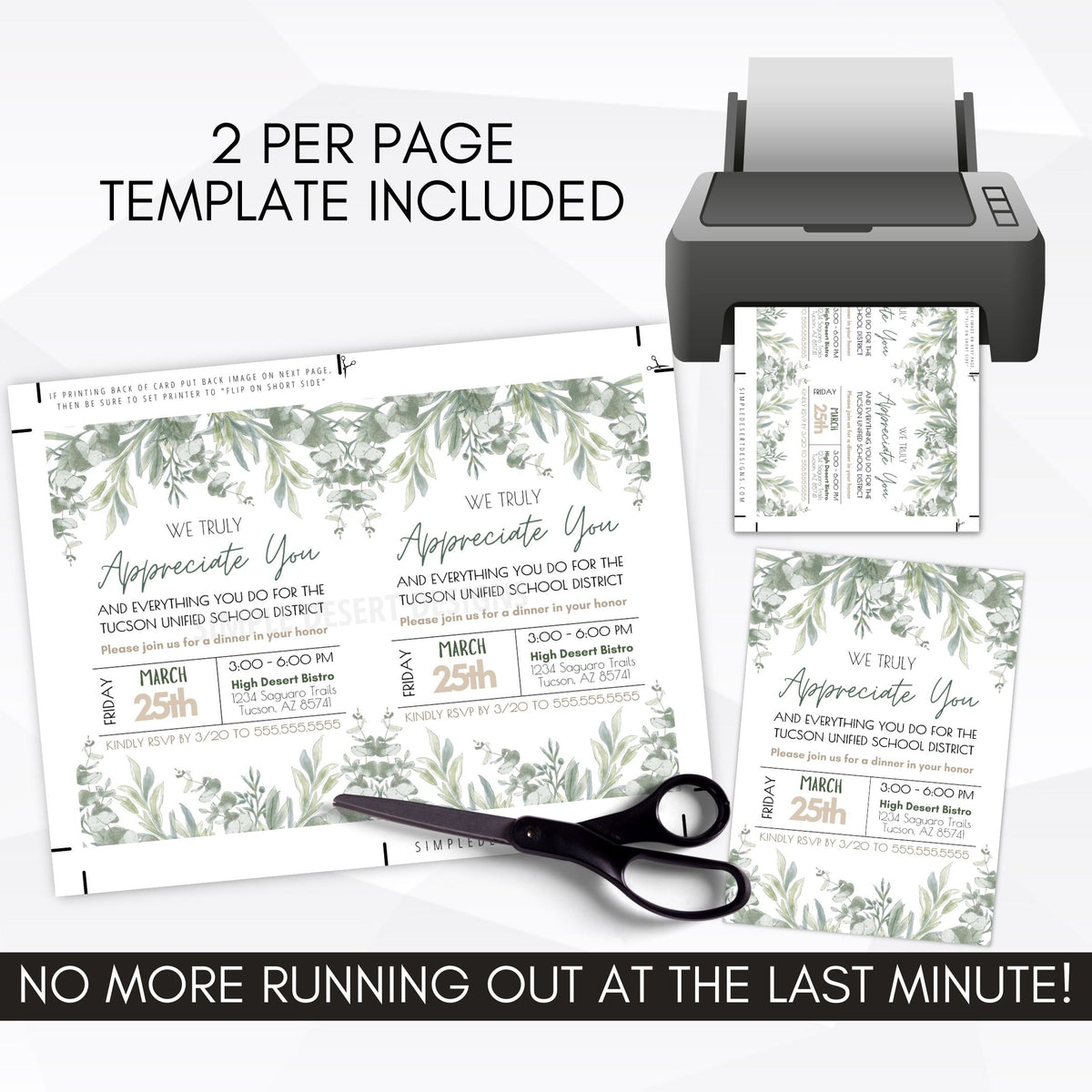 Botanical Staff Appreciation Invitation - Simple Desert Designs