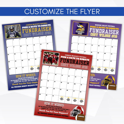 football fundraiser calendar