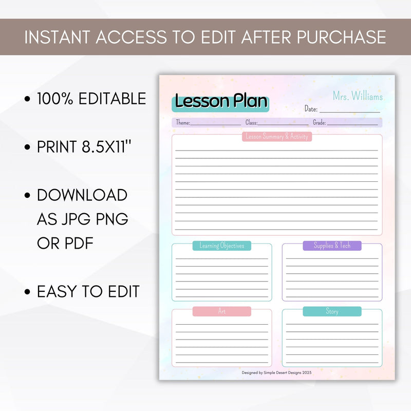 teaching plan templates