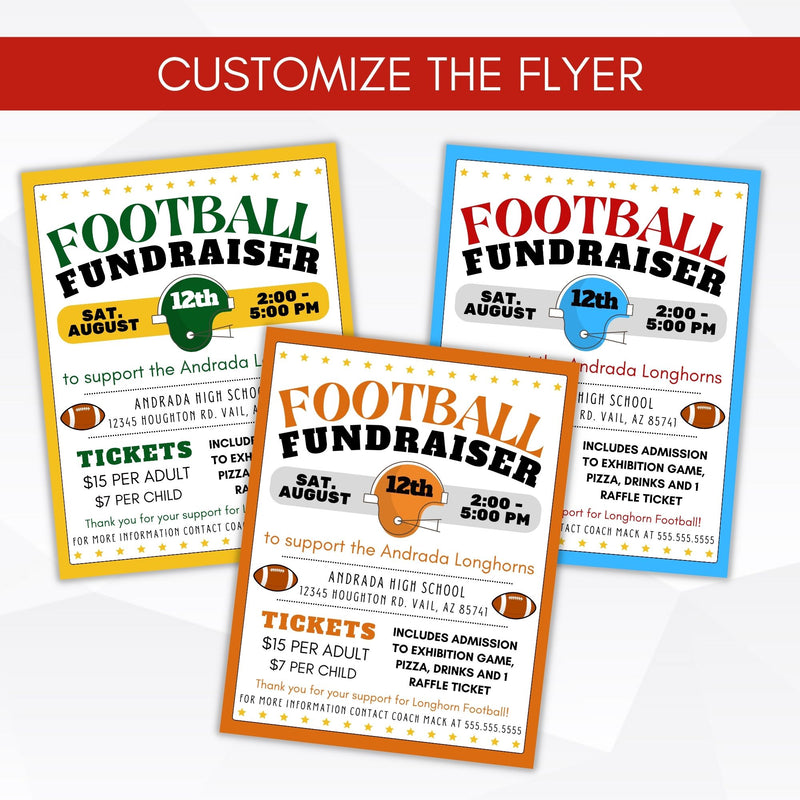 Fall Football Raffle Football Fundraiser Flyer Template – Simple Desert Designs