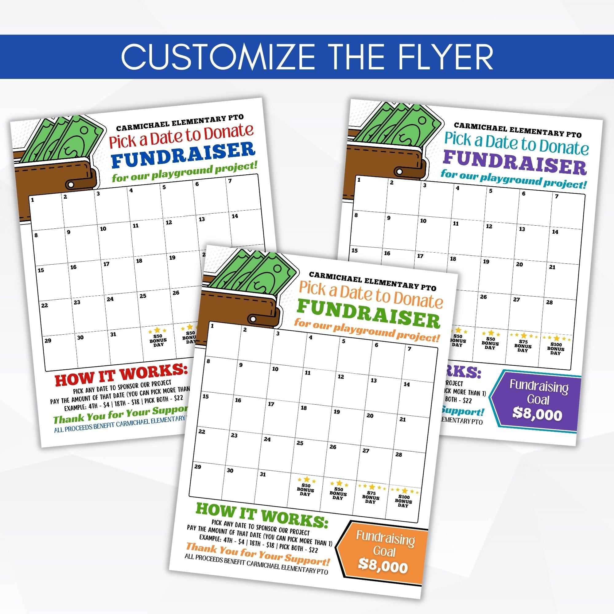 calendar fundraiser template