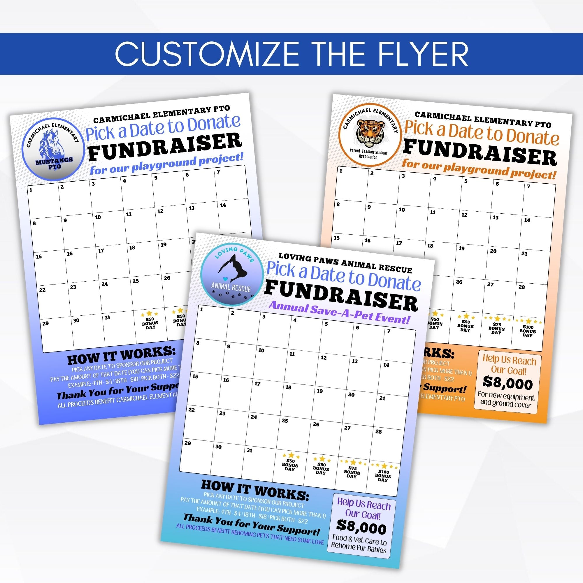 fundraiser calendar