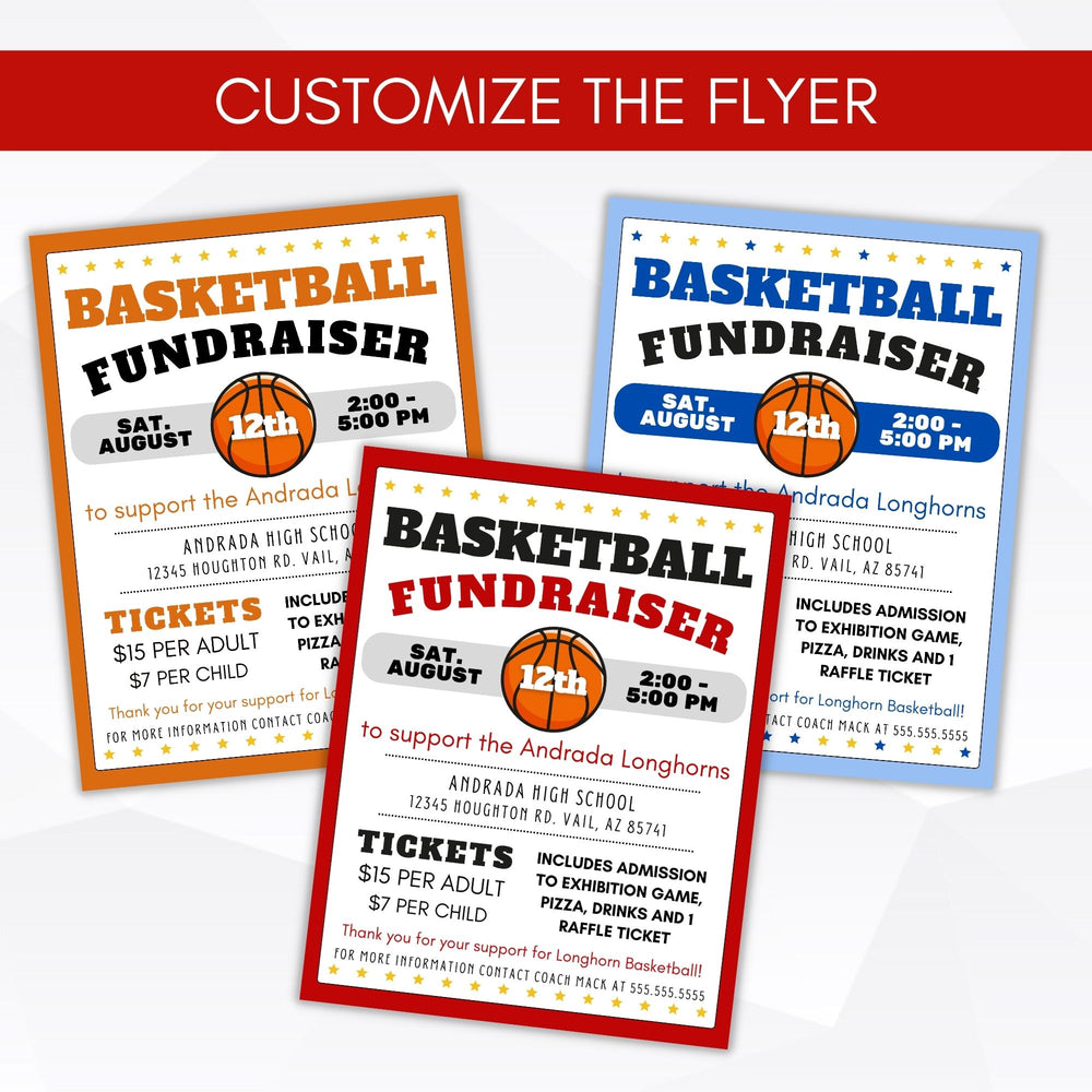 Basketball Fundraiser Flyer Template - Simple Desert Designs