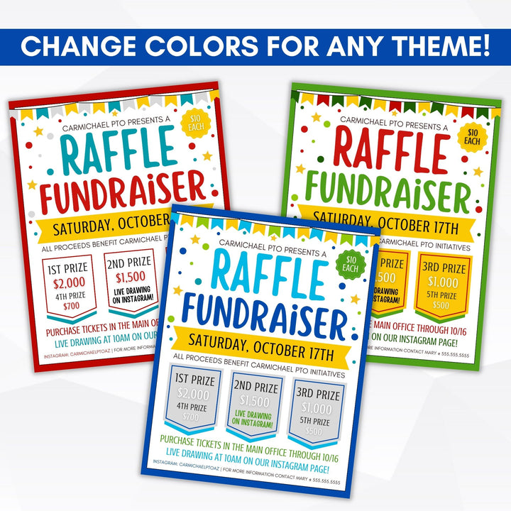 Raffle Flyer Poster Ticket Set | Simple Desert Designs