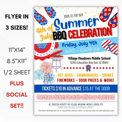 independence day patriotic usa fundraising event flyer