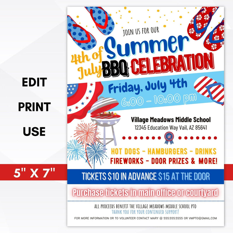 4th of July BBQ Invitation