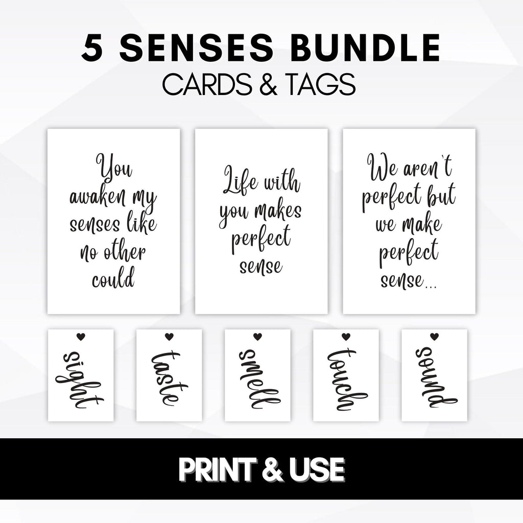 5 Senses Gift Bags for Him Five Senses Tags Set Gifts for Her