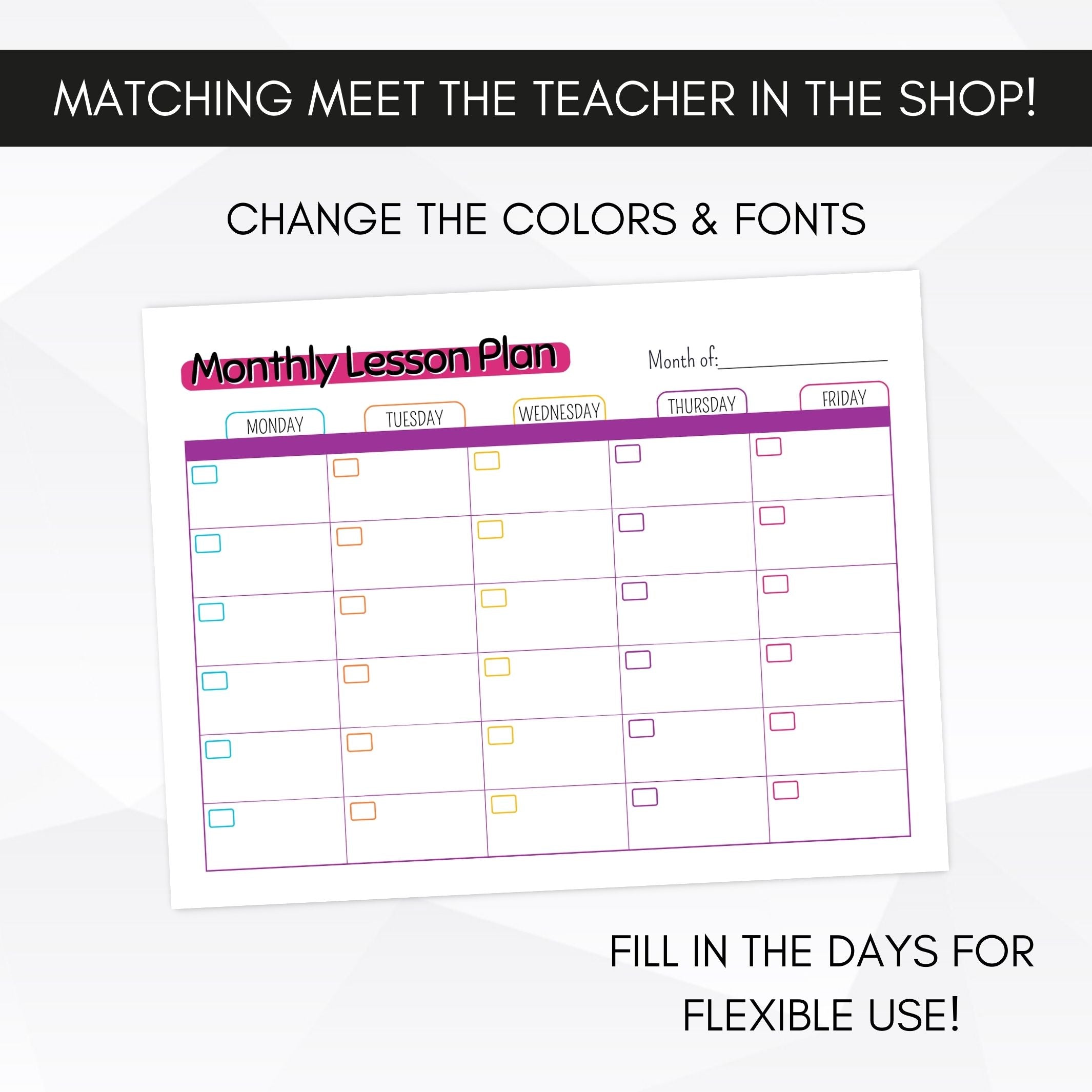 teacher planner custom