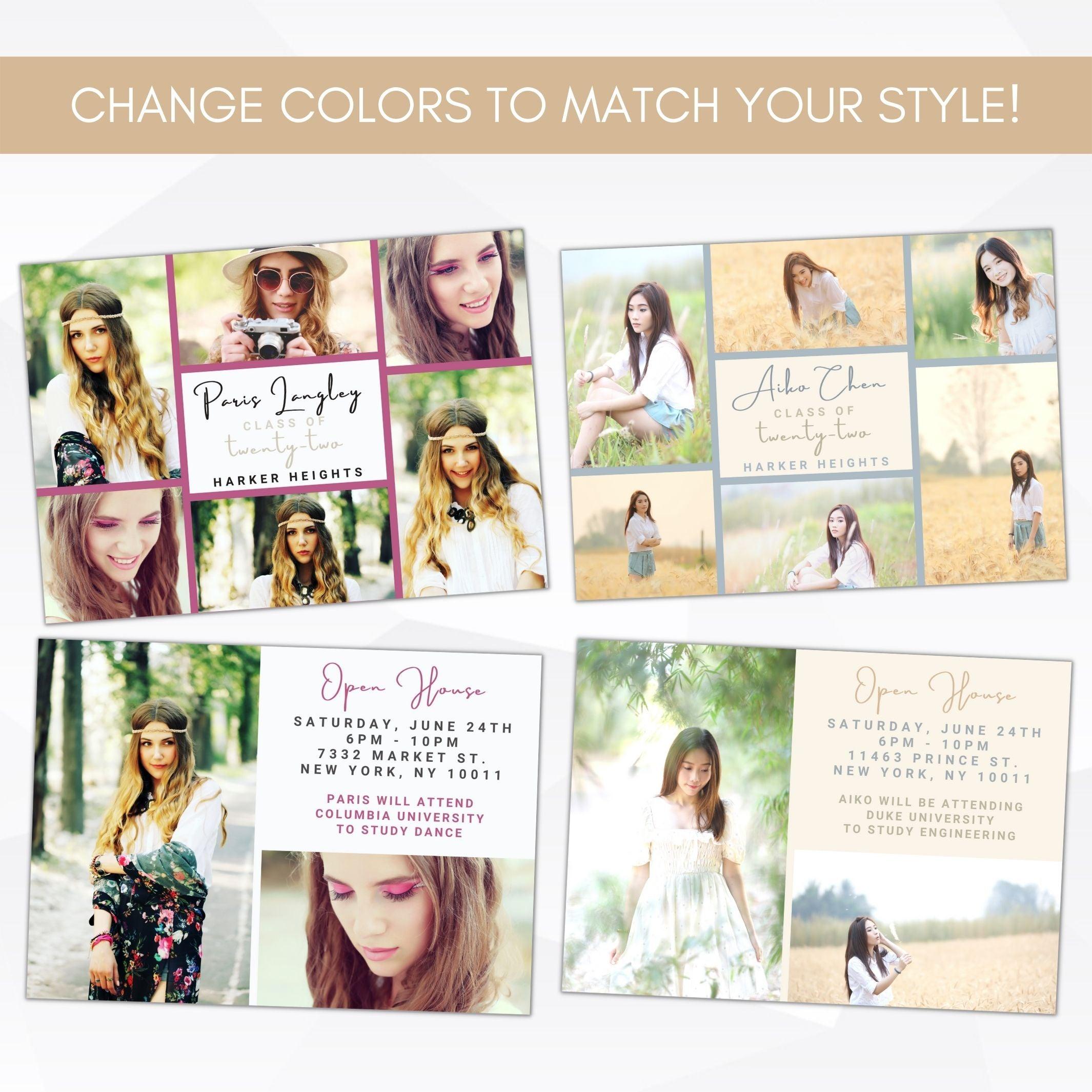 grad announcement photo graduation invitation template fully editable grad party invite