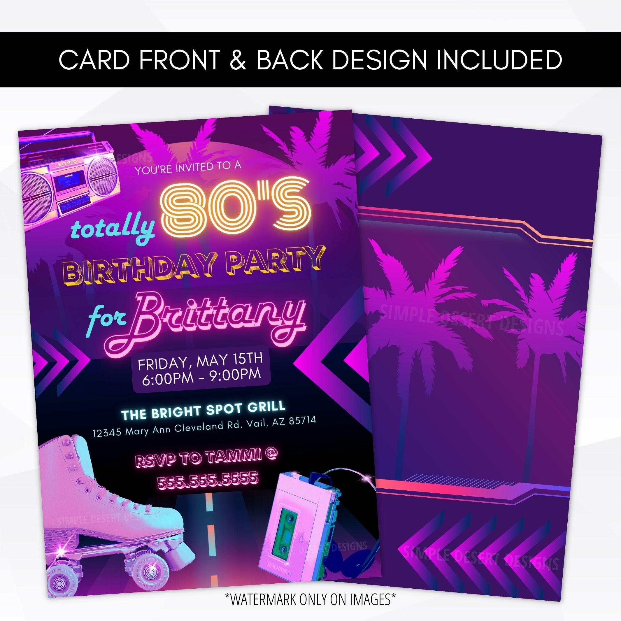 80s Party Invitations Template Free