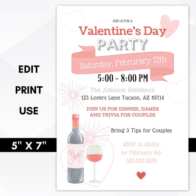 adult valentines party invite