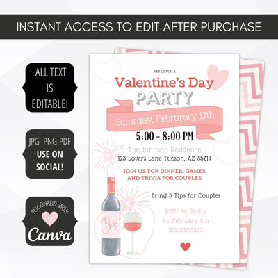 valentines day dinner party invite
