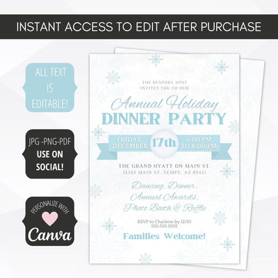 company holiday dinner party invitation