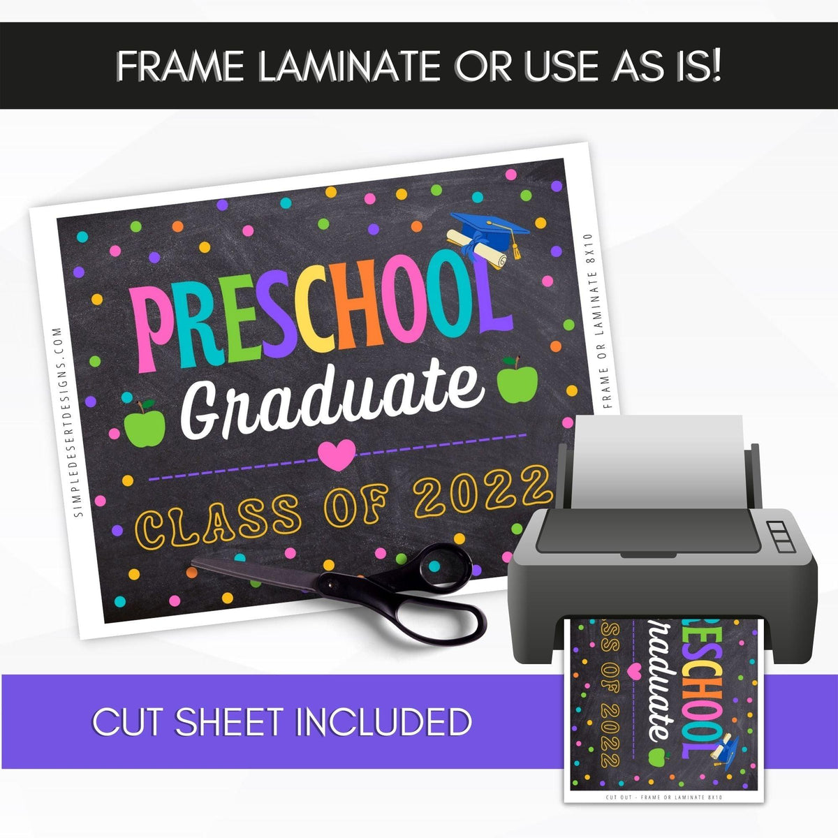 Editable Preschool Graduation Sign - Simple Desert Designs