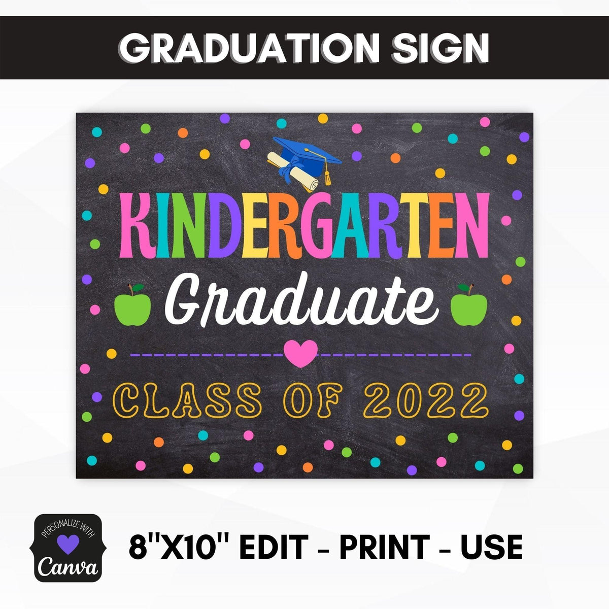 Editable Kindergarten Graduation Sign - Simple Desert Designs