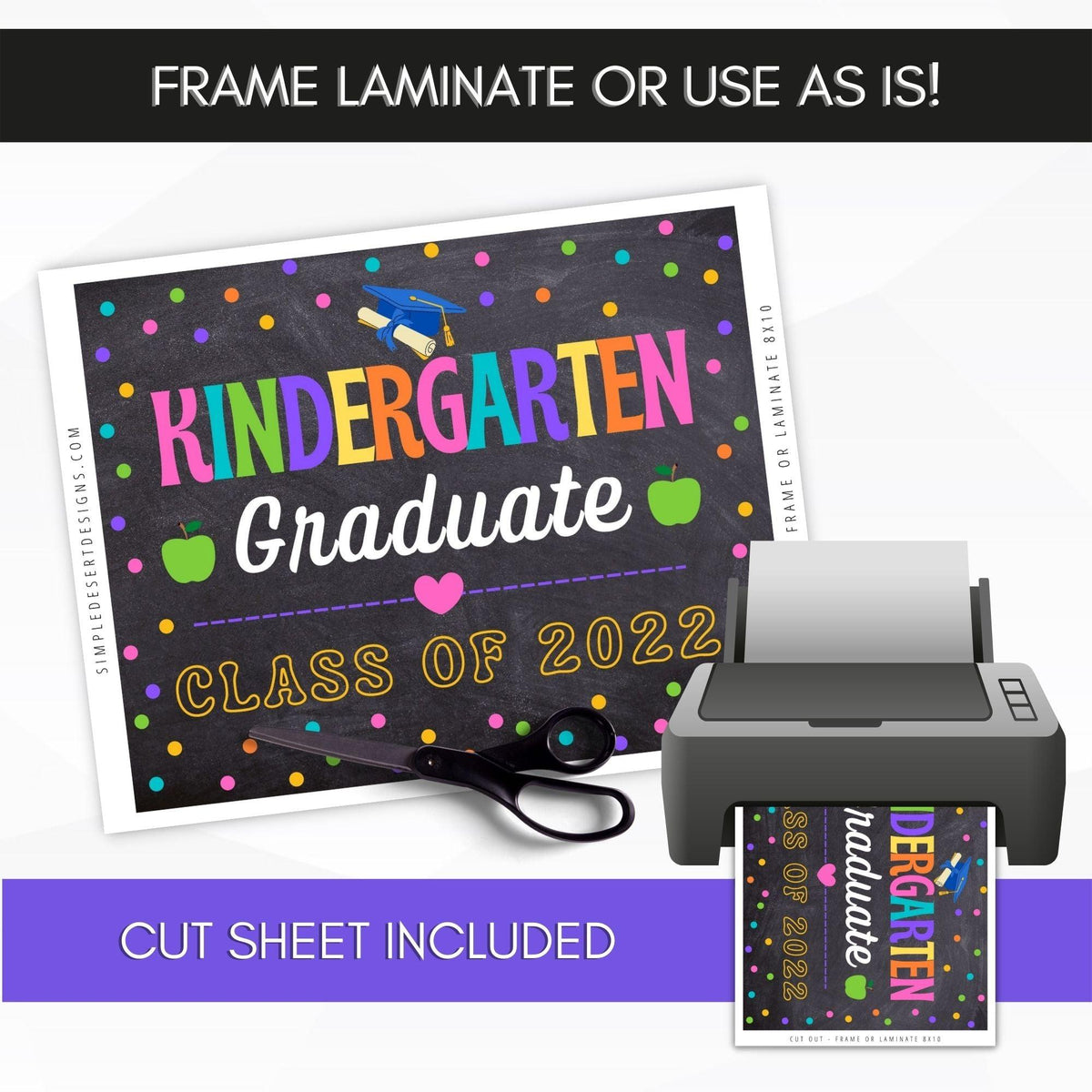 Editable Kindergarten Graduation Sign - Simple Desert Designs