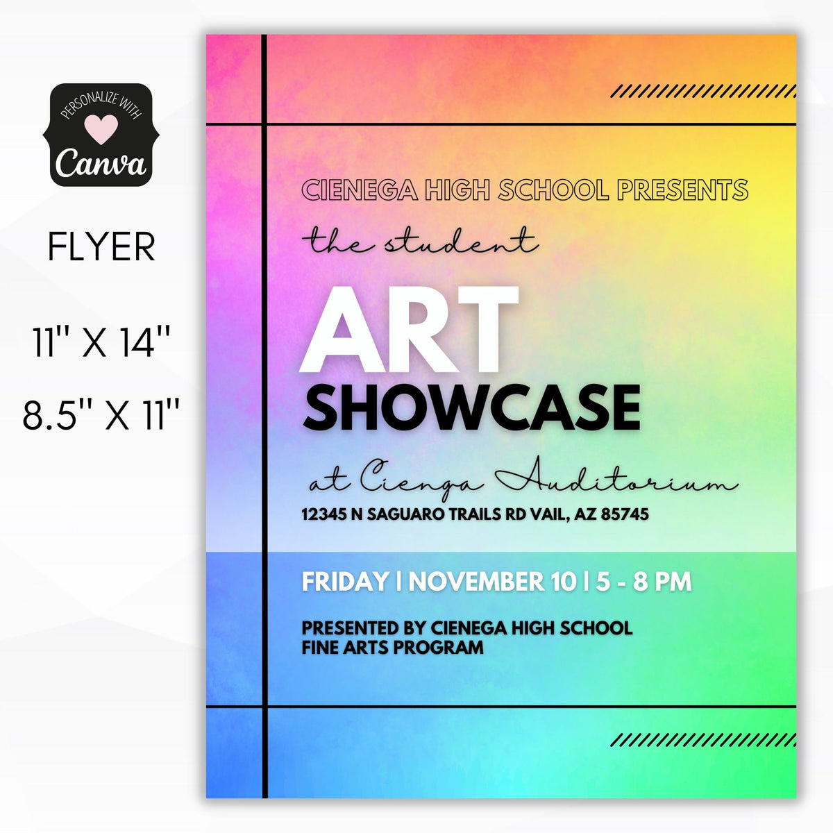 School Art Show Flyer Template - Simple Desert Designs