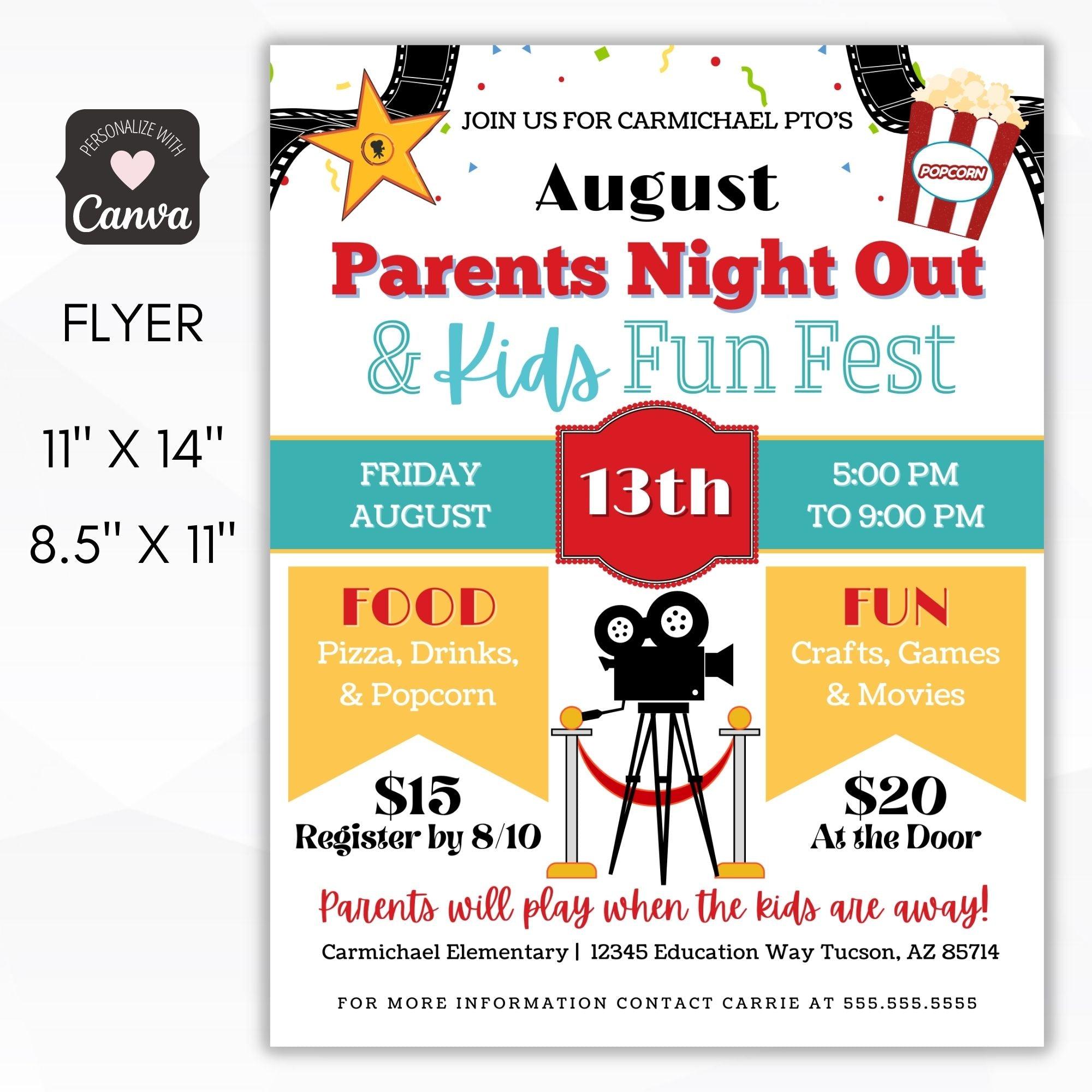 kids movie night fundraising event