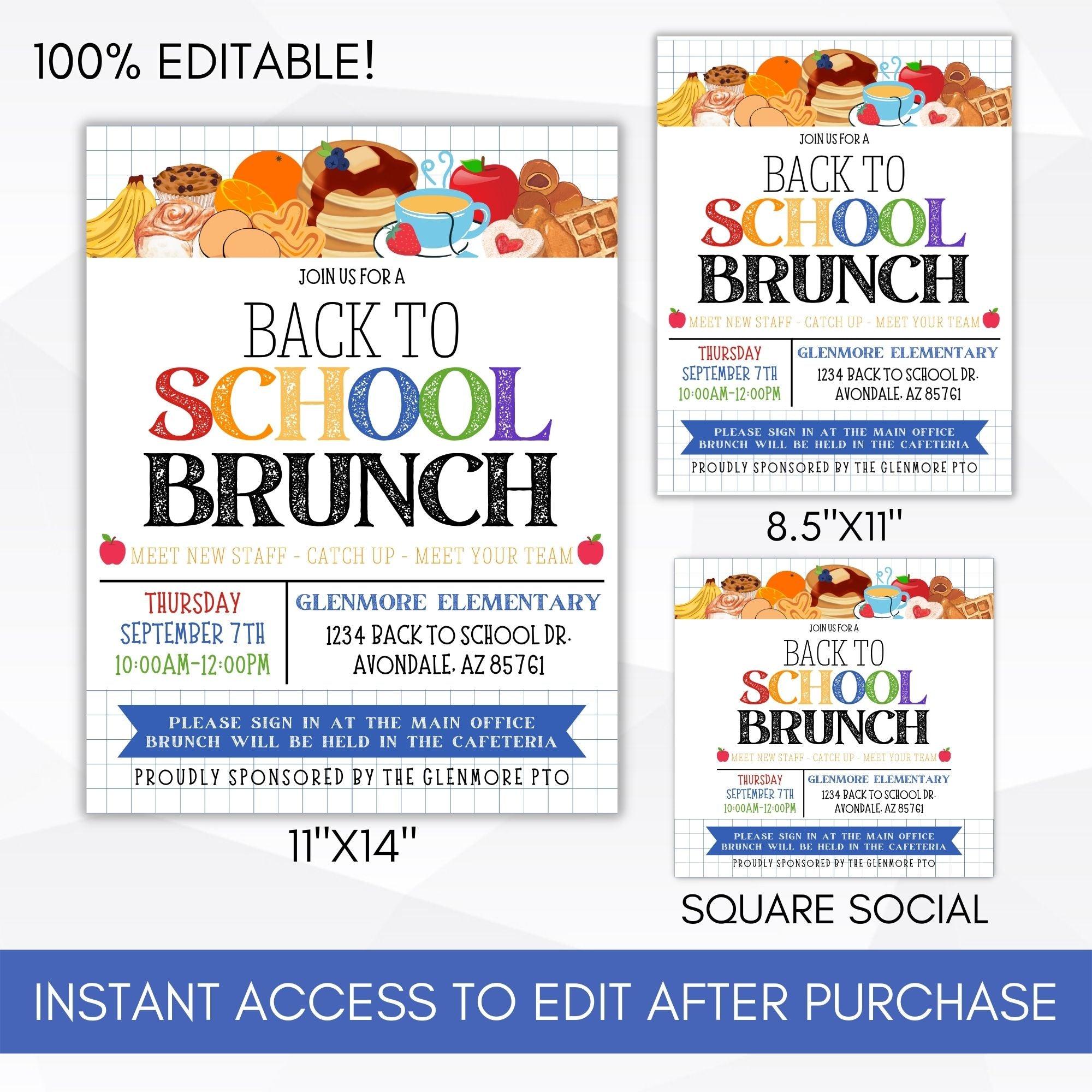 principal staff meeting meet the teacher breakfast brunch invite church non profit teacher appreciation flyer