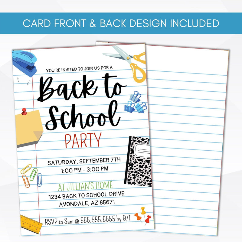 back to school teacher staff luncheon brunch party invitation editable template digital download