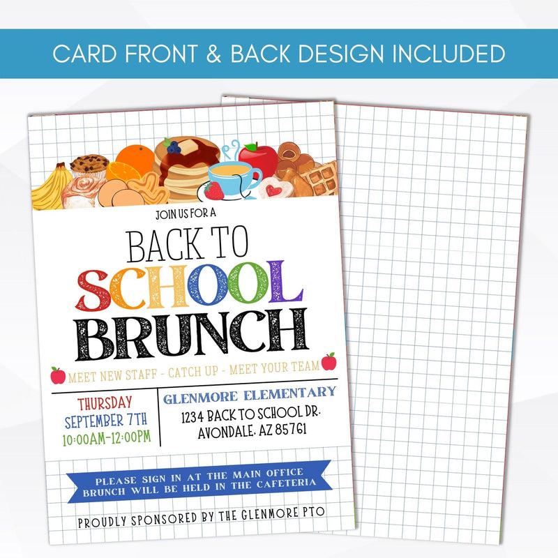 School PTO PTA PTC brunch breakfast lunch social invite