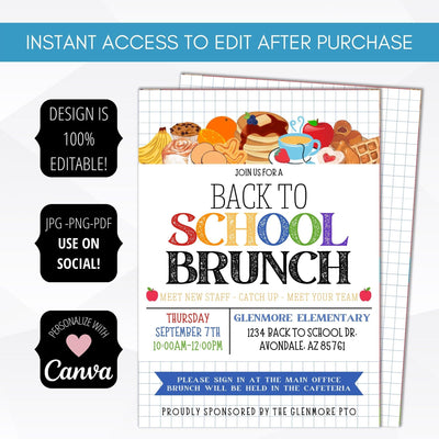 first day of school brunch invite