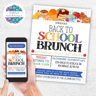 customizable brunch flyer for school or any staff meeting gathering invitation