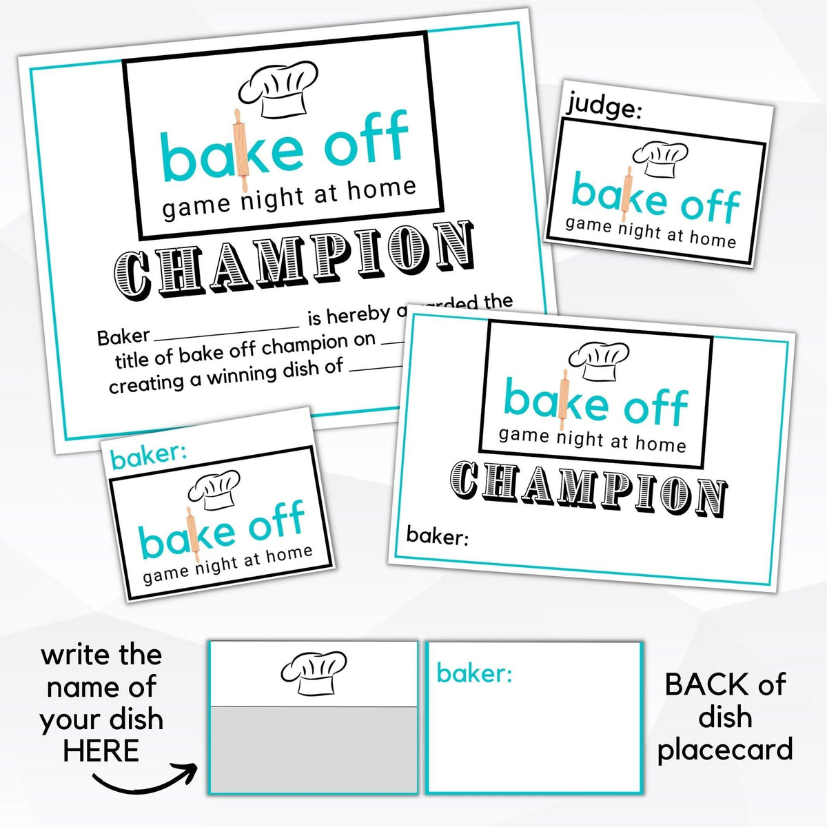Bake Off Game Night Printable - Simple Desert Designs