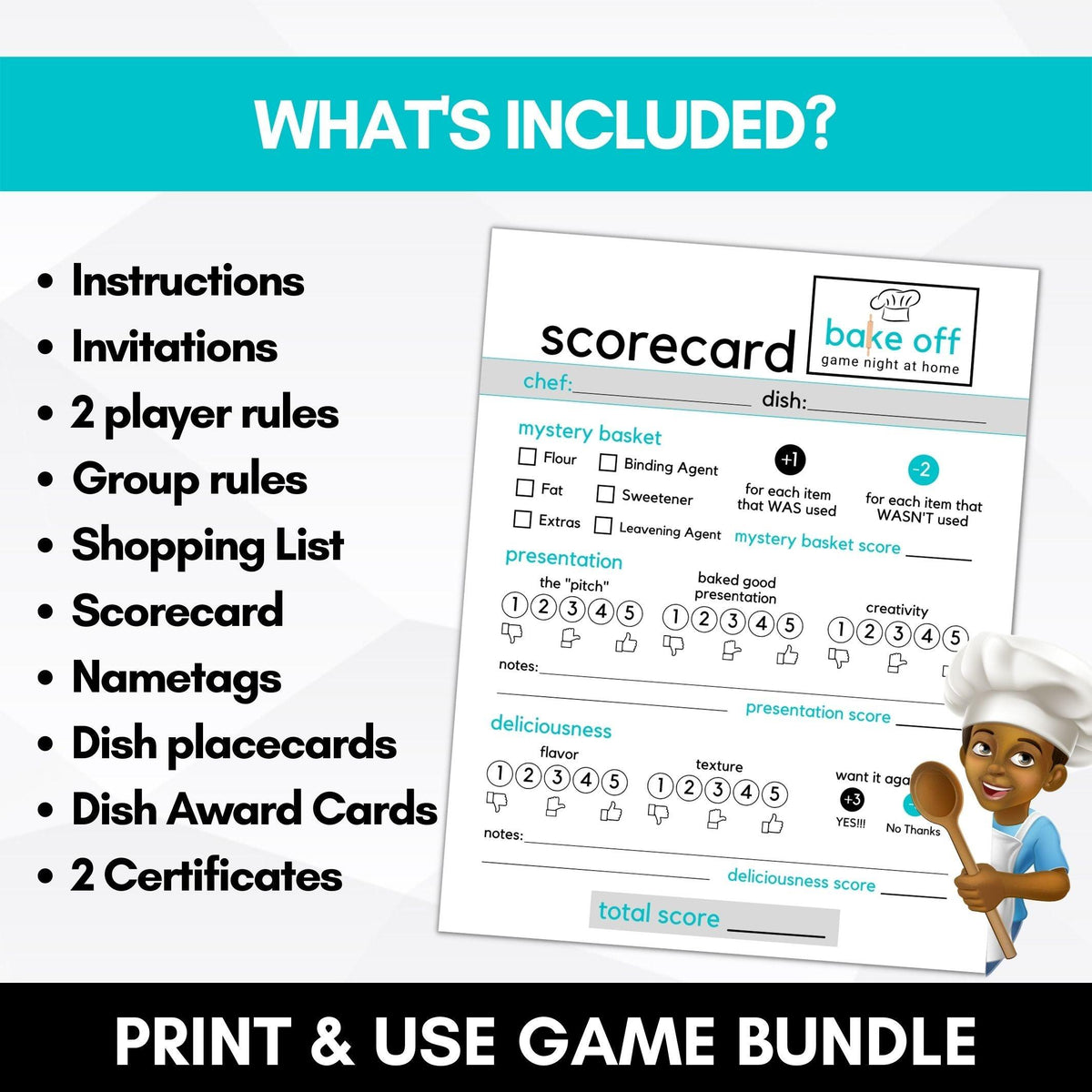 Bake Off Game Night Printable - Simple Desert Designs