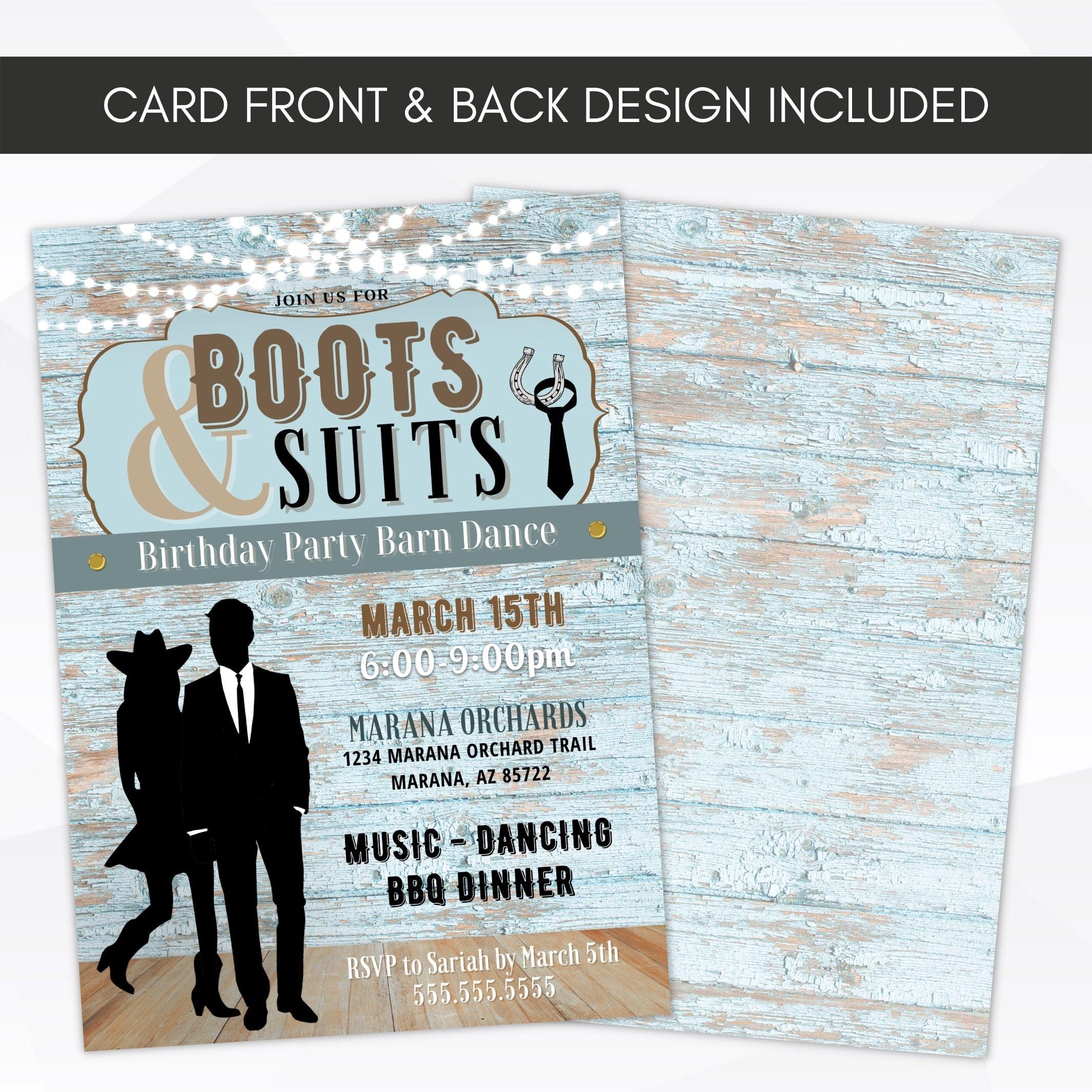 formal western birthday party invitation