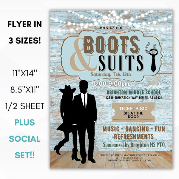 Barn Dance Flyer & Ticket Bundle - Simple Desert Designs