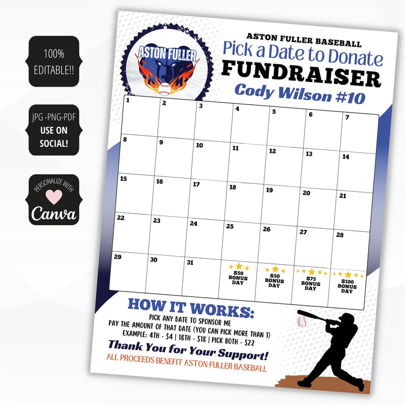 calendar fundraiser template